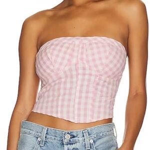 Free People Leilani Gingham Tube Top